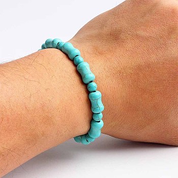 Turquoise Bracelet with Elastic Rope Bracelet, Male and Female Lovers Best Friend, Bead: 6mm