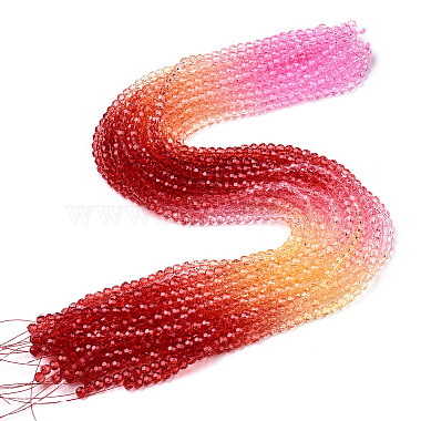 Hot Pink Round Glass Beads