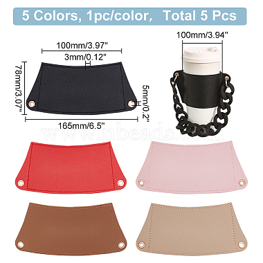 WADORN 5Pcs 5 Colors PU Leather Heat Resistant Reusable Cup Sleeve(AJEW-WR0001-58A)-2