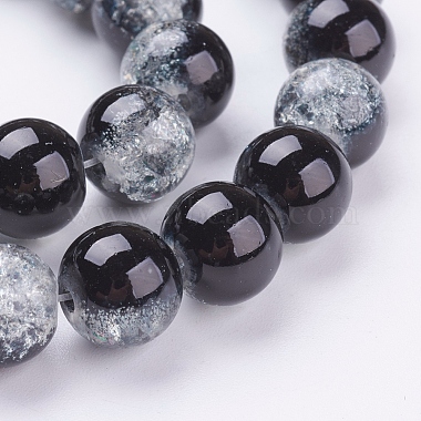 Chapelets de perles en verre craquelé peints à la bombe(CCG-Q002-10mm-11)-3