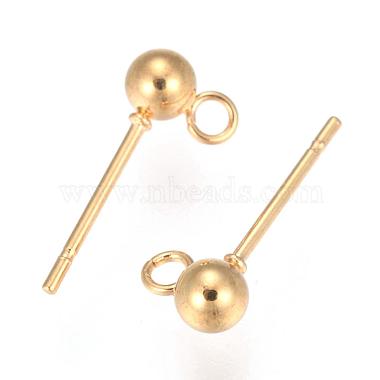 202 Stainless Steel Stud Earring Findings(X-STAS-F141-06G-4mm)-2