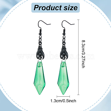 4 Pairs 4 Style Acrylic Imitation Gemstone Bullet Dangle Earrings(EJEW-AN0003-96)-2