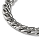 201 Stainless Steel Cuban Link Chain Necklace(NJEW-G112-03P)-2