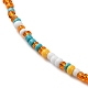 Glass Beaded Necklace(NJEW-Z029-05G)-2