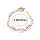 Natural Cowrie Shell Link Bracelet with Paperclip Chain for Women(BJEW-SW00025)-6