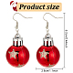 ANATTASOUL 8 Pairs 8 Style Christmas Themed Resin Round Ball Dangle Earrings(EJEW-AN0002-34)-2