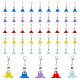 50Pcs 5 Colors Frosted Flower Transparent Acrylic Pendant Decoration(HJEW-HY0001-01)-1