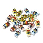 Handmade Porcelain Beads, Hand Painted Ceramic Beads, Famille Rose Porcelain, Fish, Mixed Color, 21~22x10~10.5x6.5~7.5mm, Hole: 1.6mm(PORC-K011-01)