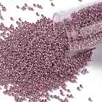 TOHO 15/0 Round Beads, Japanese Seed Beads, (PF553) PermaFinish Pink Lilac Metallic, 1.5mm, Hole: 0.6mm, about 3000pcs/10g(X-SEED-TR15-PF0553)