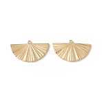Ion Plating(IP) 304 Stainless Steel Pendants, High Polished Fan, Real 24K Gold Plated, 15x25x1.5mm, Hole: 1.2mm(X-STAS-H168-27G)