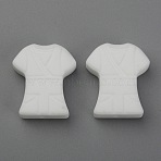 Food Grade Eco-Friendly Silicone Beads, Female nurse Clothes, White, 25x22x8mm, Hole: 2.5mm(FIND-WH0125-19A)