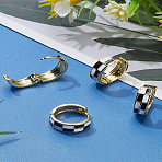 2Pairs Alloy Hoop Earrings, with Enamel, Golden, 14x15x5mm(EJEW-LP0001-28)
