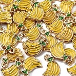 Alloy Enamel Charms, Banana, Light Gold, Gold, 15x11x2mm, Hole: 1mm, 60pcs/set(ENAM-YW0004-82B)