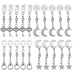 20 Sets 4 Style Round Brass Magnetic Clasps, with 304 Stainless Steel Charms & Jump Rings, Mixed Color, 46~56mm, 5sets/style(FIND-SZ0001-94)