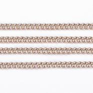 Ion Plating(IP) 304 Stainless Steel Twisted Chains, Curb Chains, Soldered, with Spool, Rose Gold, 1.2x1.1x0.3mm, about 32.8 Feet(10m)/roll(CHS-H007-70RG)
