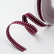 Grosgrain Polyester Ribbons for Gift Packings, Dark Red, 3/8 inch(9mm), about 100yards/roll(91.44m/roll)(SRIB-I001-009-275W)