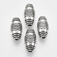 CCB Plastic Beads, Barrel, Antique Silver, 19.5x10mm, Hole: 3mm(X-CCB-T010-01AS)