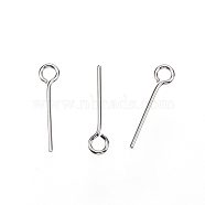 304 Stainless Steel Eye Pin, Stainless Steel Color, 15mm, Hole: 2mm, Pin: 0.7mm(STAS-D448-A-007P)