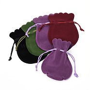 Velvet Bags Drawstring Jewelry Pouches, for Party Wedding Birthday Candy Pouches, Mixed Color, 13.5x10.5cm(TP-O002-B-M)