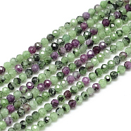 Natural Ruby in Zoisite Beads Strands, Faceted, Round, 2x2mm, Hole: 0.5mm, about 188pcs/strand, 15.9 inch(G-S152-06-2mm)