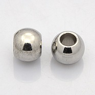 304 Stainless Steel Rondelle Spacer Beads, Stainless Steel Color, 5x3mm, Hole: 3mm(STAS-N020-19)