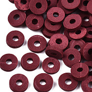 Handmade Polymer Clay Beads, for DIY Jewelry Crafts Supplies, Disc/Flat Round, Heishi Beads, Dark Red, 4x1mm, Hole: 1mm, about 55000pcs/1000g(CLAY-Q251-4.0mm-103)