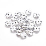 Tibetan Silver Wavy Spacer Beads, Donut, Lead Free & Cadmium Free, Donut, Antique Silver, about 10mm in diameter, 1mm thick, hole: 2mm, about 52pcs/20g(Y-LF9350Y)