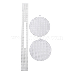 Round Plastic Mesh Canvas Sheets, Bag Bottom Shaper Pads, Purse Making Template, for Yarn Crochet, Embroidery Craft, White, 18.6~56.5x5.5~17.5x0.15cm, 3pcs/set(DIY-H169-10B)