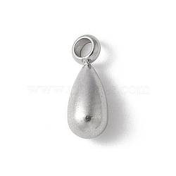 304 Stainless Steel Charms, Teardrop Charm, Anti-Tarnish, Stainless Steel Color, 10.5x4mm, Hole: 1.6mm(STAS-U046-01E-P)