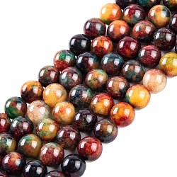 Natural Malaysia Jade Beads Strands, Round, Dyed, Colorful, 8mm, Hole: 1mm, about 48pcs/strand, 15 inch(G-A146-8mm-C18)