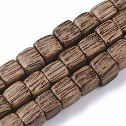 Undyed & Natural Coconut Wood Beads Strands, Waxed, Cube, Sienna, 11.5~13.5x11.5~13.5x11.5~13.5mm, Hole: 1.6mm, about 62pcs/strand, 30.31 inch(WOOD-T024-023)