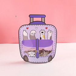 Schoolbag Shaped Plastic Zip Lock Bags, Resealable Packaging Bags, Top Seal, Self Seal Bags, Lavender, 30x24cm(PW-WG7B024-02)