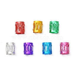 Aluminum Dreadlocks Beads Hair Decoration, Hair Coil Cuffs, Mixed Color, 9x8mm, Hole: 7mm(ALUM-R003-M-1)