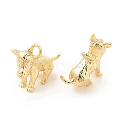 Brass Charms, Cattle Charm, Real 18K Gold Plated, 11x14x5mm, Hole: 1.6mm(KK-G447-13G)
