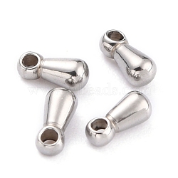 304 Stainless Steel Chain Extender Drop, Teardrop, Stainless Steel Color, 5.5x2mm, Hole: 1mm(STAS-H153-10B-P)