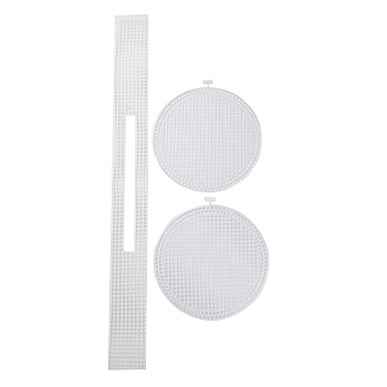 Round Plastic Mesh Canvas Sheets, Bag Bottom Shaper Pads, Purse Making Template, for Yarn Crochet, Embroidery Craft, White, 18.6~56.5x5.5~17.5x0.15cm, 3pcs/set