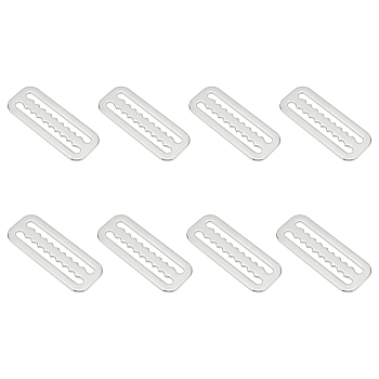8Pcs Belt 316 Stainless Steel Slide Buckles, Rectangle, Stainless Steel Color, 60x24x2mm, Hole: 50.5x5mm