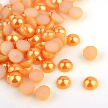 ABS Plastic Cabochons, Imitation Pearl, Half Round, Goldenrod, 3x1.5mm, about 10000pcs/bag