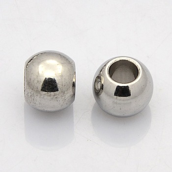 304 Stainless Steel Rondelle Spacer Beads, Stainless Steel Color, 5x3mm, Hole: 3mm