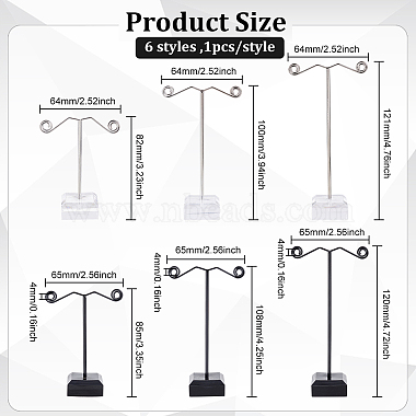 2 Sets 2 Styles T-Bar Iron Earring Display Stand Holder(EDIS-FG0001-57)-2