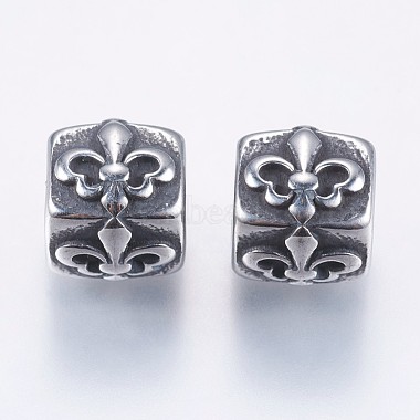 Antique Silver Cube Stainless Steel Beads