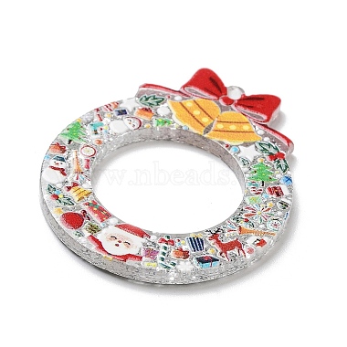 Christmas Theme Opaque Printed Acrylic Pendants(SACR-Z005-07C)-2