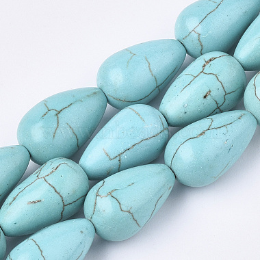 16mm Drop Synthetic Turquoise Beads