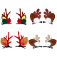 Craspire 4 paires 4 style thème de Noël en bois de cerf et pinces à cheveux en fer alligator(PHAR-CP0001-16)-1