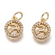 Brass Micro Pave Clear Cubic Zirconia Charms(ZIRC-C020-58G)-1