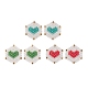 3 пара 3 цветных стеклянных плетеных шестигранных серег с сердечками(EJEW-MZ00009)-1