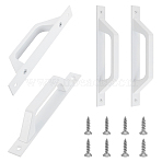 4Pcs Aluminum Alloy Cabinet Door Knobs, Kitchen Drawer Pulls Cabinet Handles, with 8Pcs Screws, White, 201x23.5x44mm(FIND-GO0004-46)