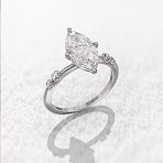 Brass Pave Cubic Zirconia Finger Rings, Horse Eye, Platinum, US Size 7(17.3mm)(FS-WG1A7FF-02)