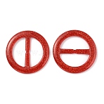 Flat Round Resin Buckle Clasps, with Glitter Powder, For Webbing, Strapping Bags, Garment Accessories, FireBrick, 41.5x3.5mm(CRES-WH0013-15A)