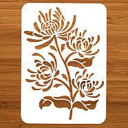 PET Hollow Out Drawing Painting Stencils, for DIY Scrapbook, Photo Album, Chrysanthemum, 297x210mm(DIY-WH0421-0026)